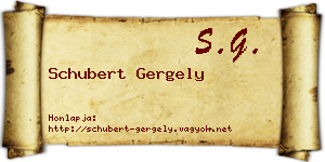 Schubert Gergely névjegykártya